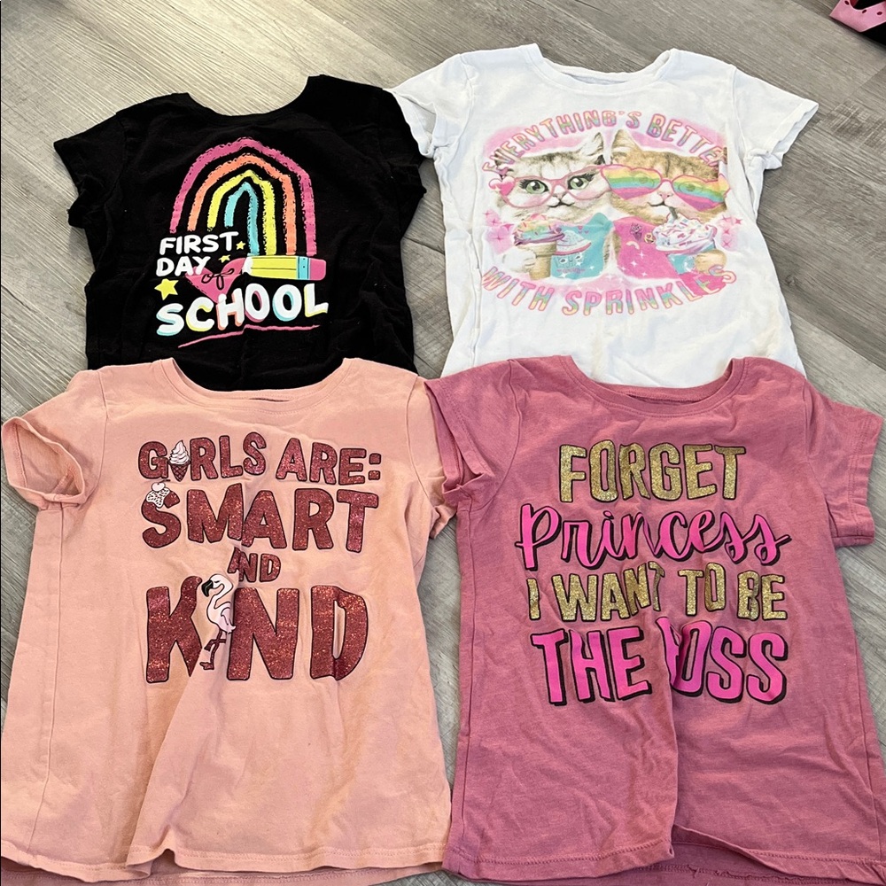 Girls' Graphic T-Shirts - Multicolor Set